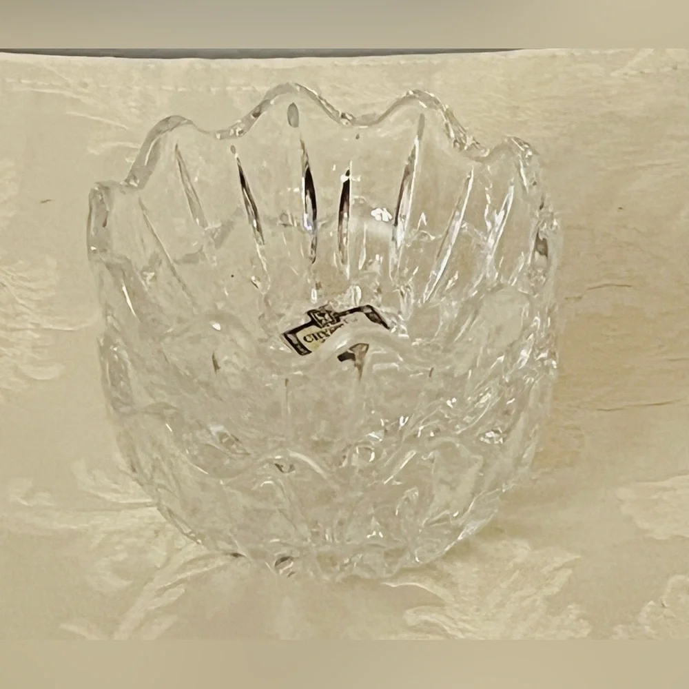 Vintage Crystal Zajecar Yugoslavia 24% Lead Crystal Bowls Set of 2